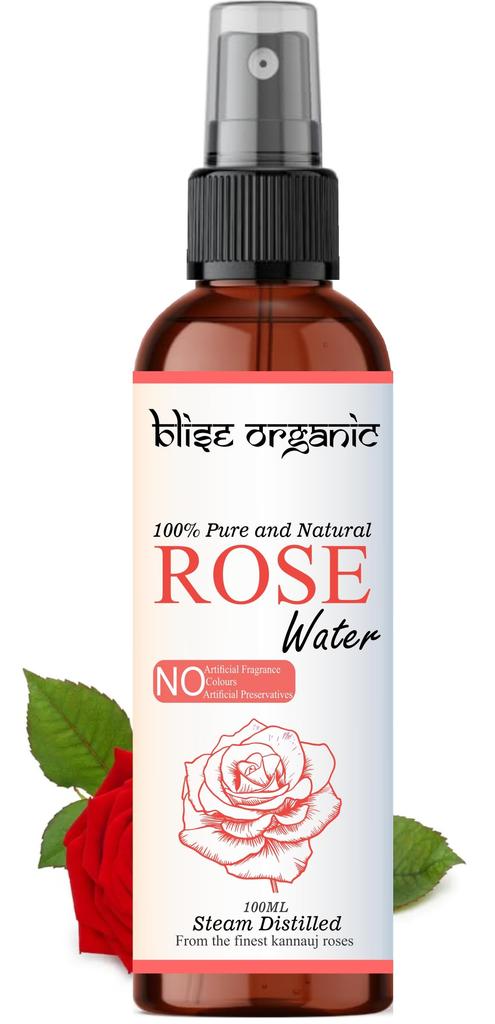 Blise Bio-Rosenwasser - 100% rein, natürlich und biologisch, frei von Konservierungsstoffen, dampfdestilliertes Gulab Jal, keine künstlichen Duft- und chemischen Stoffe
