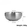 Stainless Steel Bowl Double Layer Thickened Large Capacity Noodle Bowl for Cold Noodles Ramen Mixing Rice Soup Bowl