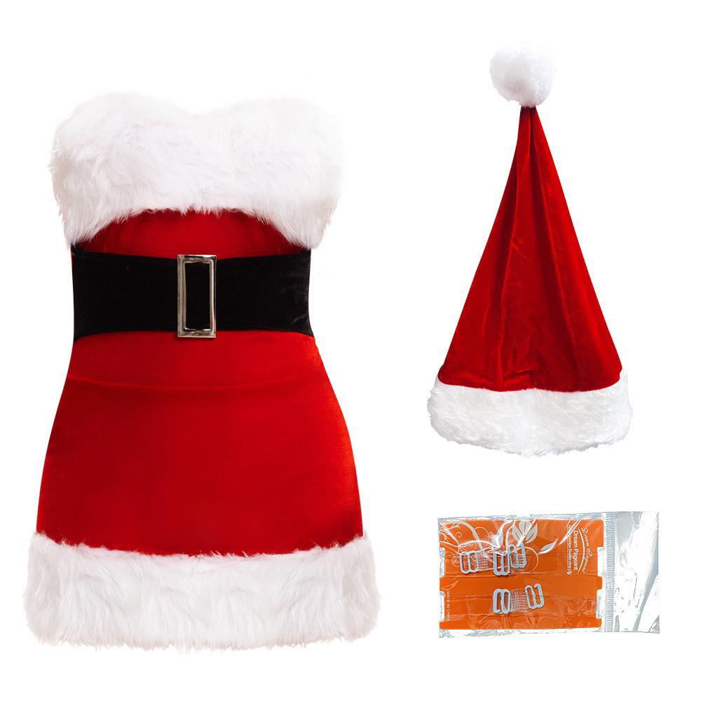 Christmas Suit Female Adult Christmas Hat Dress Suit Christmas Day Carnival Party Costume Santa Claus