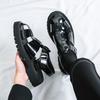Summer Men’s Sandals Black Dress Close Toe Shoes Casual Stylish Leather Roman Sandals Plus Size