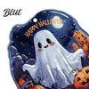 Decorative Car Rearview Mirror Pendants Halloween Ghost Keychain, Spooky Pumpkin Keyring Pendant, Durable Double Sided Printed Charms Cute Heart
