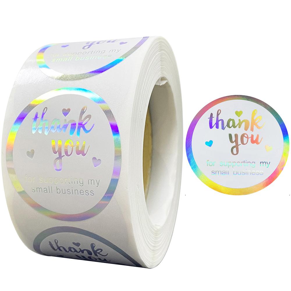 100-500Pcs High-Quality Rainbow High-Quality Laser High-Quality Thank High-Quality You High-Quality Stickers High-Quality Small High-Quality