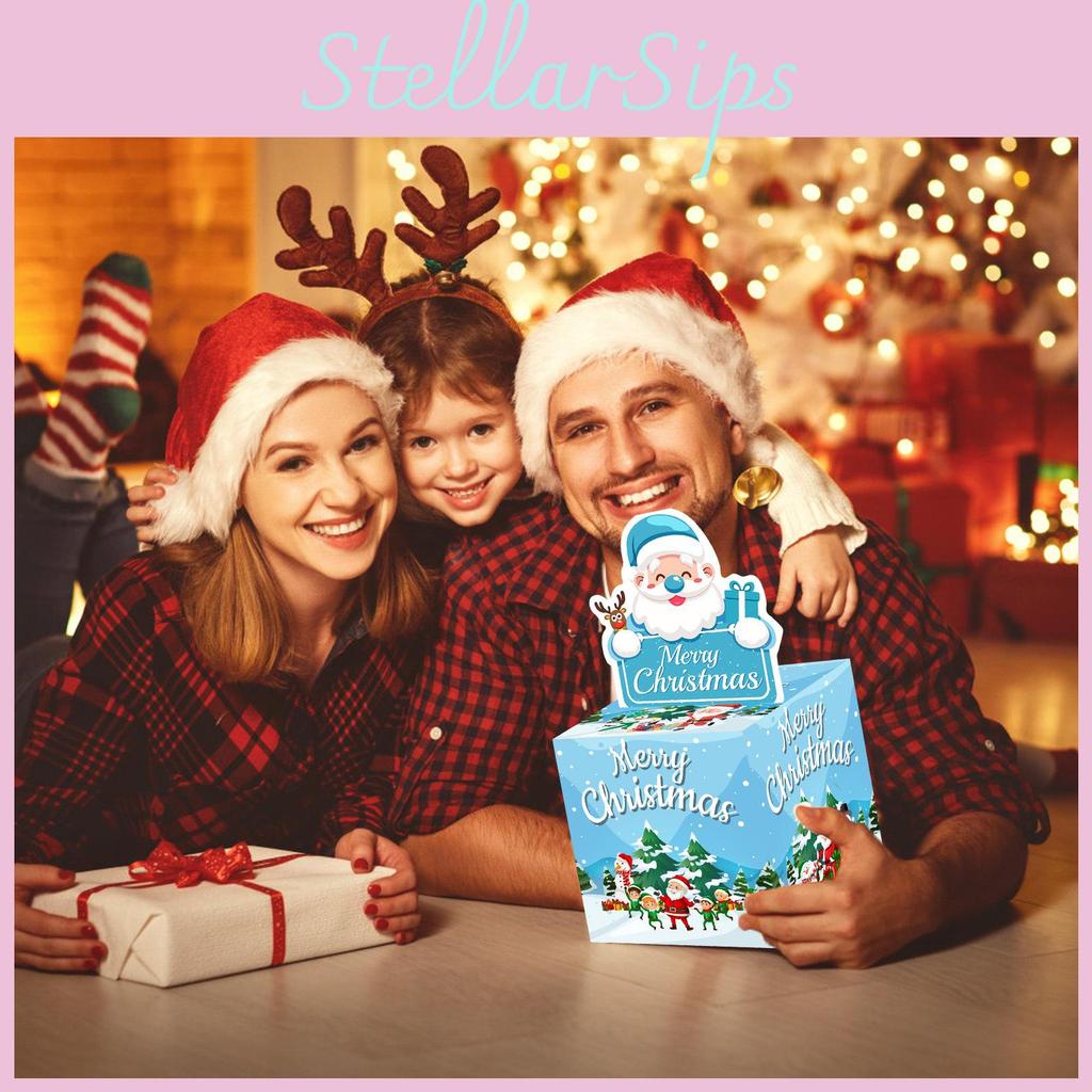 Christmas Santa Theme Party Decor Gift Box With Blue Color For Holiday Celebrations