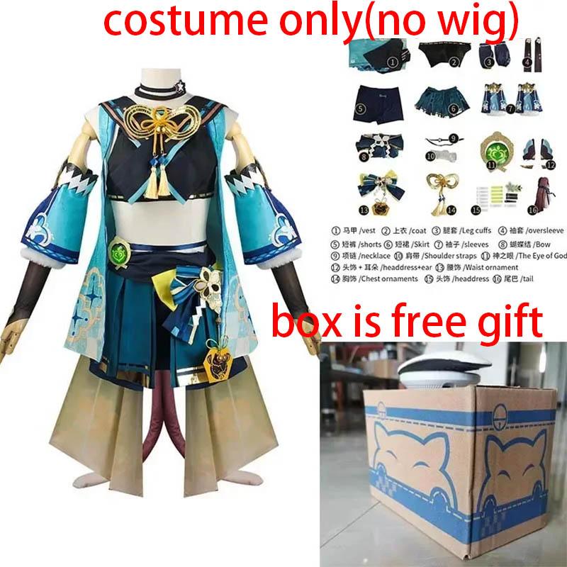 

Костюм для косплея Кирара Кошачий хвост Платье Инадзума Костюм Хэллоуин Карнавальные наряды Comic Con(европейский размер) S