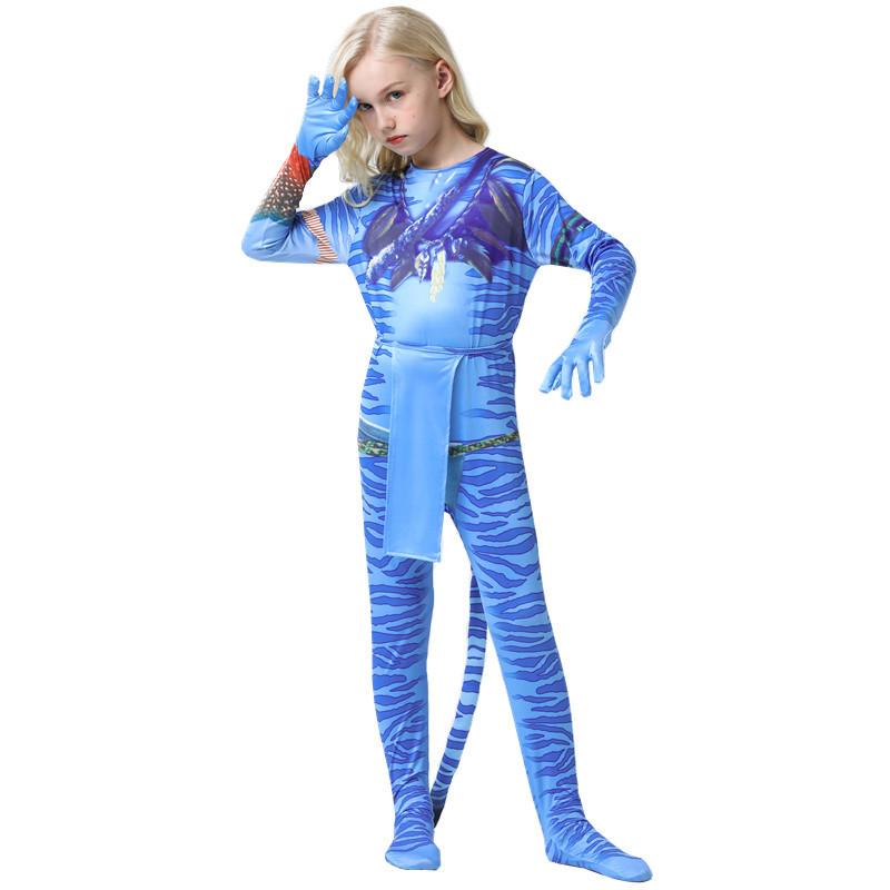 Halloween Avatar New Tights Adult Cosplay Costume Children's Onesie Girls