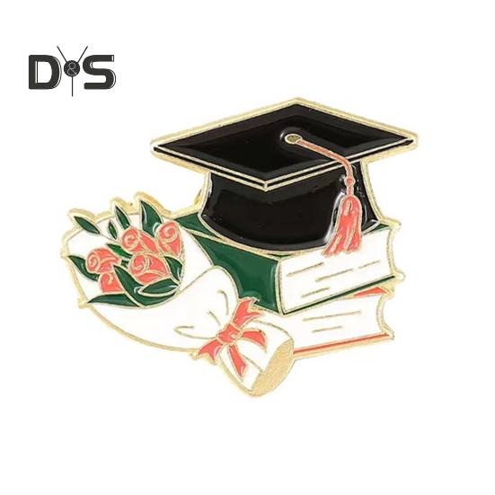 Brož ze slitiny zinku s designem promoční čepice Vynikající proces smaltování Olejové kapky Kloboukový doplněk Brož Ozdoba na tašku