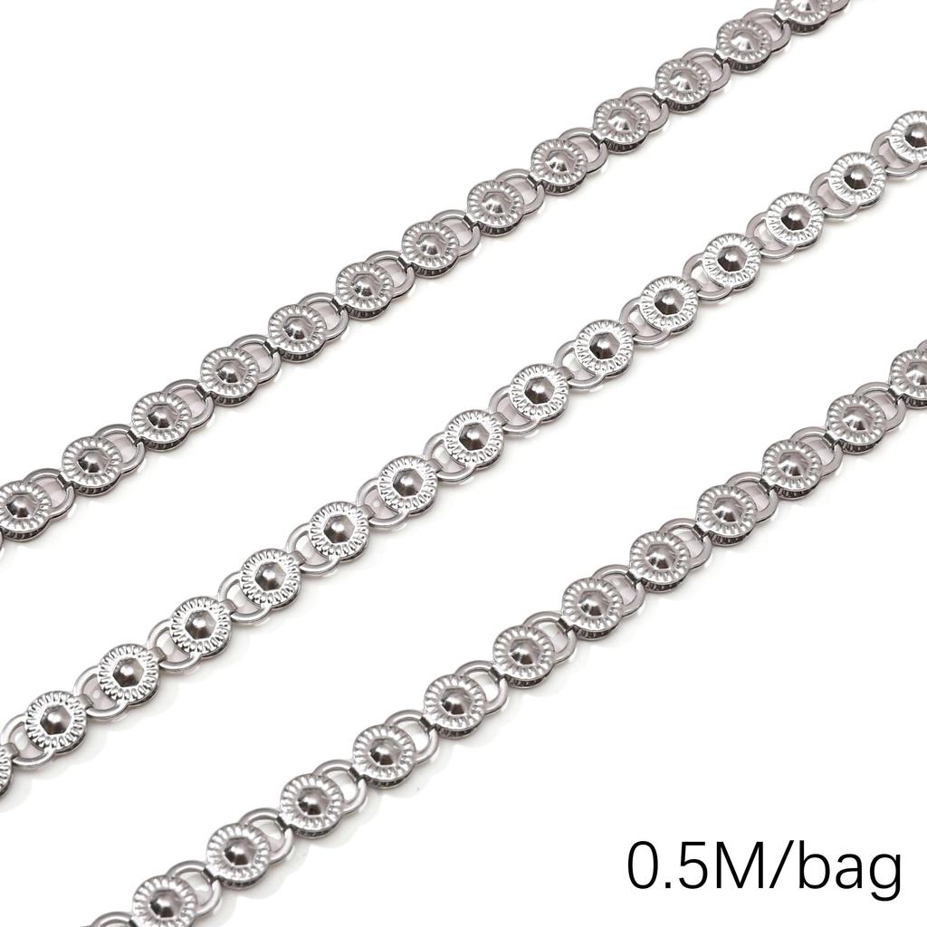Chaîne Cœur en Acier Inoxydable de 0,5/1 Mètre Chaîne Cubaine Chaîne Punk de Base pour la Fabrication de Colliers Bracelets Bijoux Accessoires