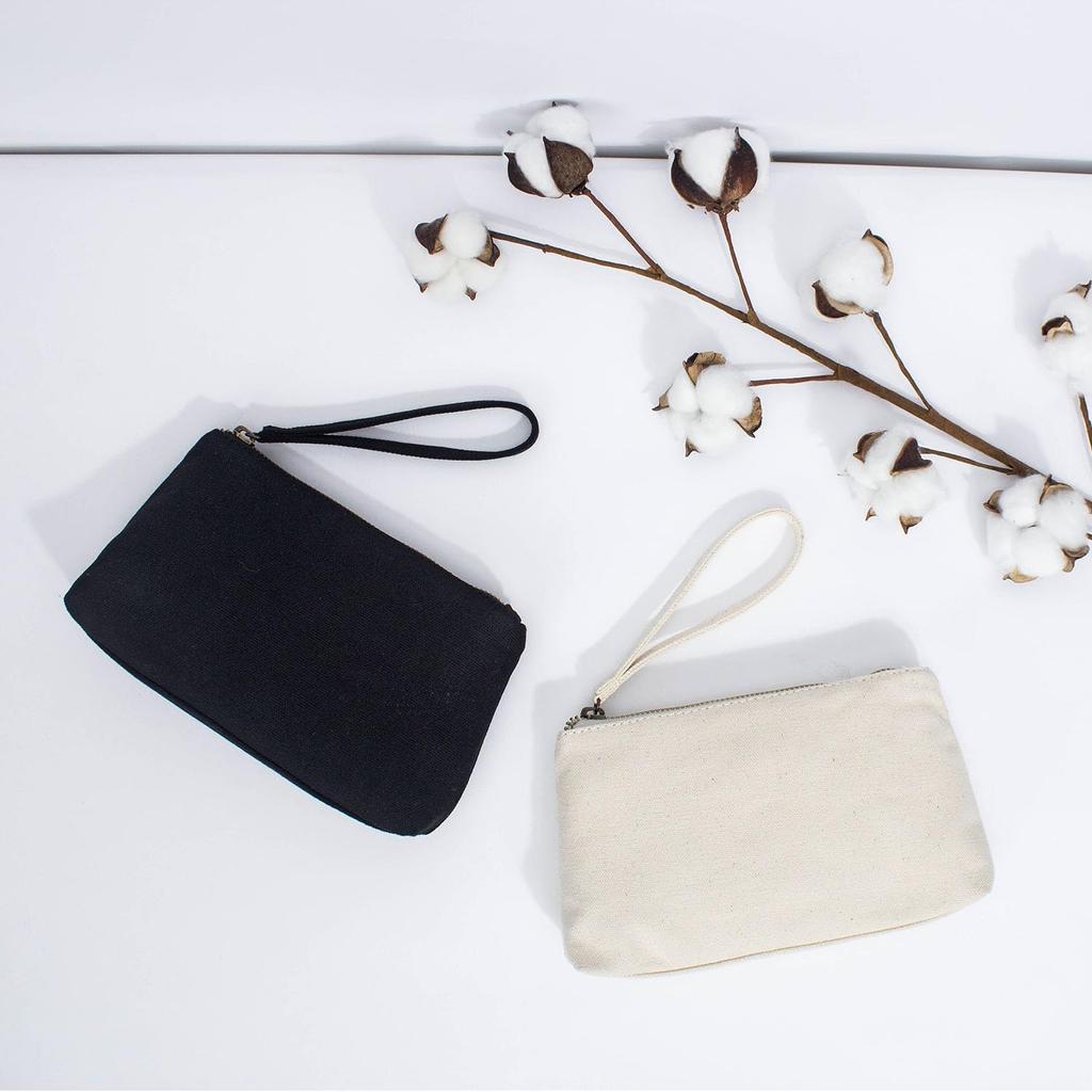 YONBEN Canvas Wristlet Bag with Wallet, Card Slots and Phone Pocket - Lightweight Passport Holder for Women (Color: Beige)