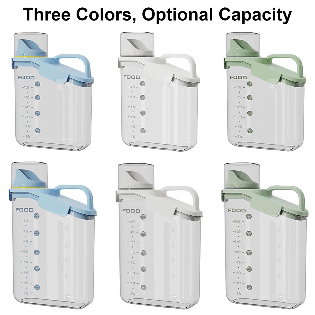 Getreide Aufbewahrungsbox Getreidebehälter Skala Griff Lebensmittel Bohnen Verschlussglas Küche Großes Fassungsvermögen Getreidespender Haferflocken Flasche