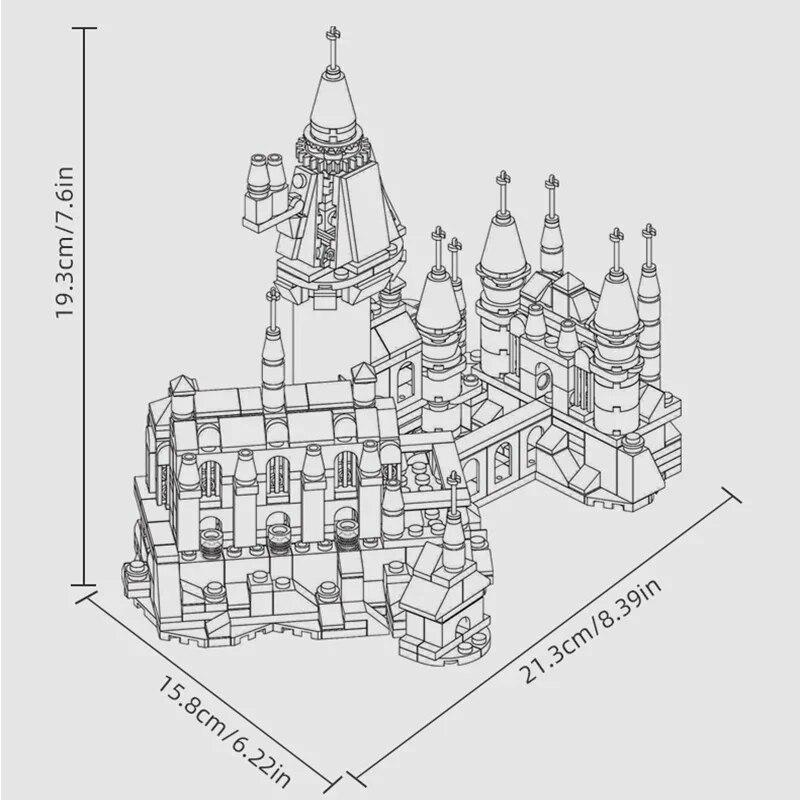 664PCS Dark Night Magic Castle Building Blocks City View Fairy Tale Castle Model Bricks Decoration Children's Christmas Gifts No Box