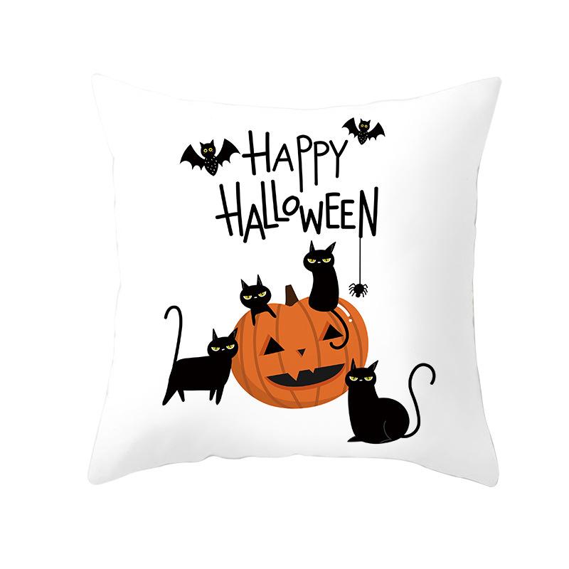 New Halloween Cushion Cover Home Gift Sofa Cushion Peach Leather Velvet Car Bedside Pillow Cover