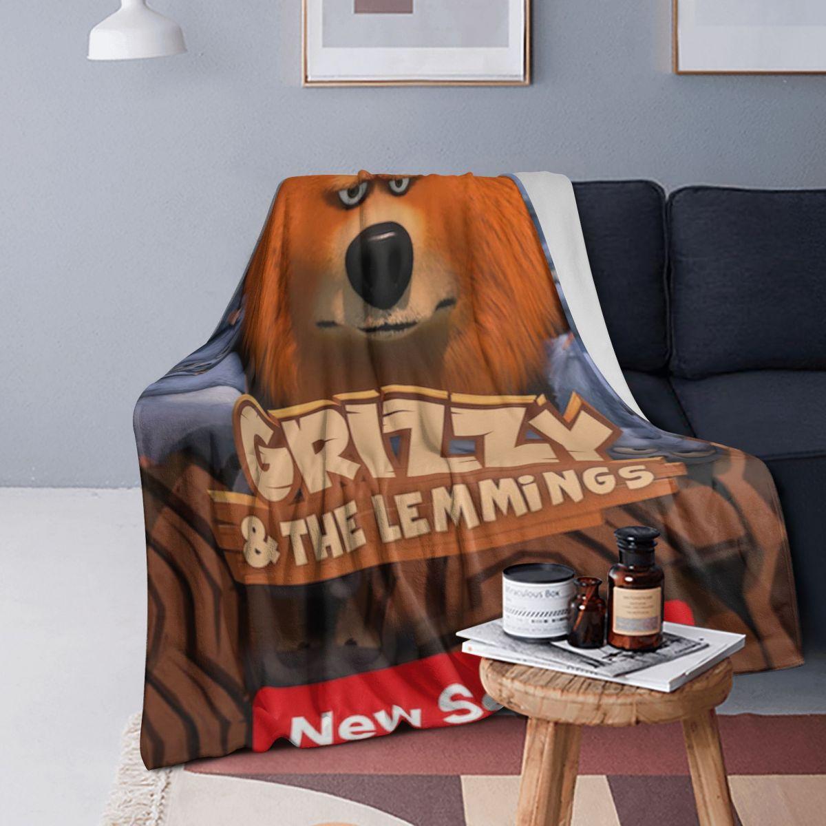 Exquisite Fashion Items Unisex Grizzy Et Les Lemmings Blanket Soft Warm Flannel Throw Blanket Bedspread For Bed Living Room Picnic Travel Home Couch