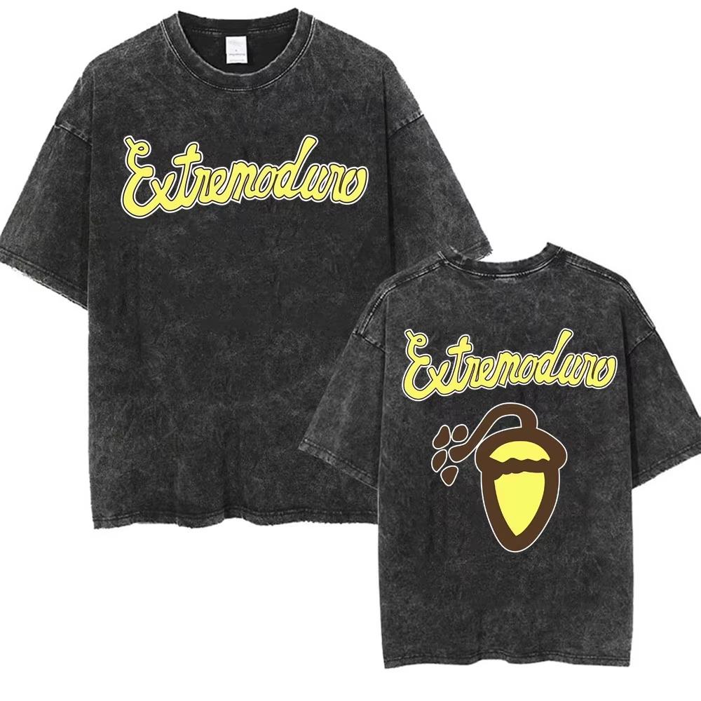 Rock Band EXTREMODURO Yominoria Absolvta Vintage Washed Tshirts Men Women Fashion Harajuku Oversized Cotton T Shirts Streetwear