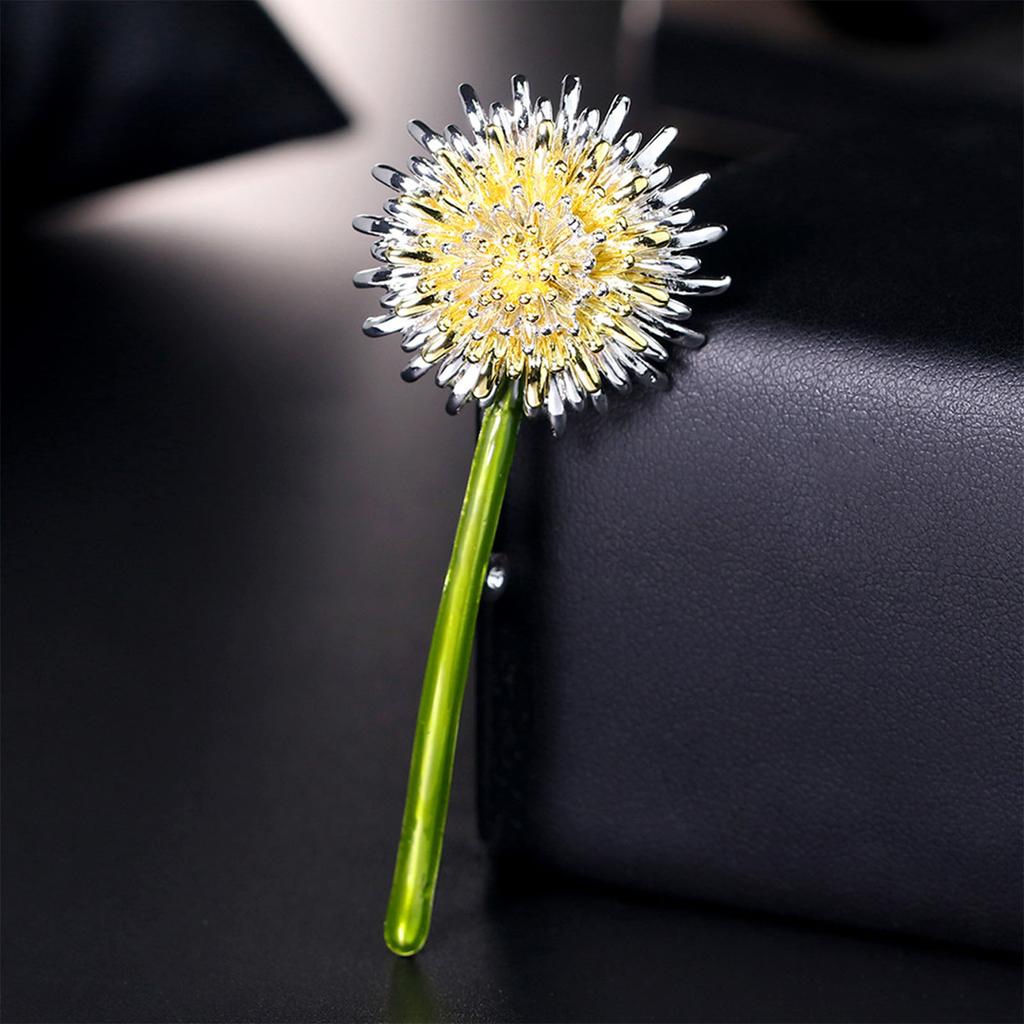 Dandelion Flower Brooches Vintage Elegant Brooches Wedding Clothing Accessories for Women Girls Ladies