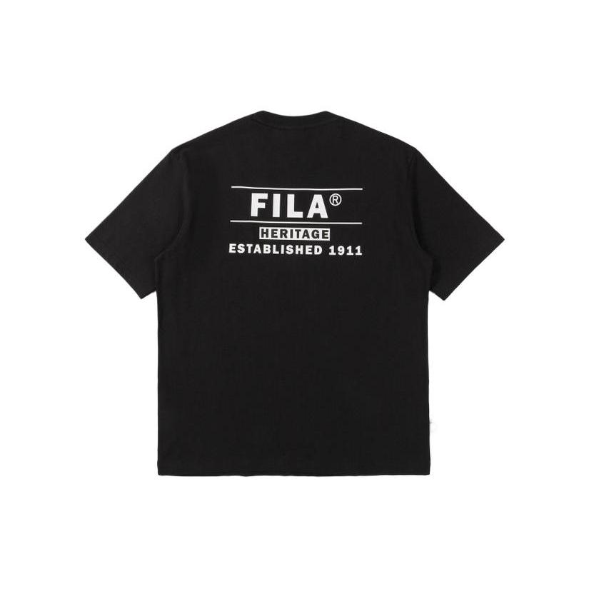New FILA Set-in Sleeve T-Shirt Men's Black FS2RSE2112X-BLK