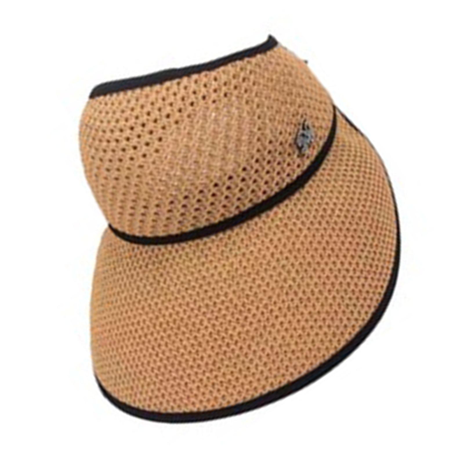 

Foldable Wide Brims Straw Sun Hat for Women with Sun Protections Packable Design Floppy Hat Perfect for Vacation Wear хакі