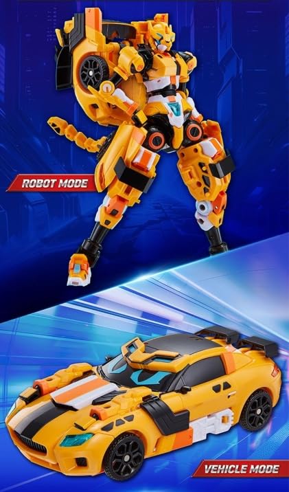 Metall-Cardbot W Tachy Gelber Gepard Sportwagen Verwandlungsroboter Auto