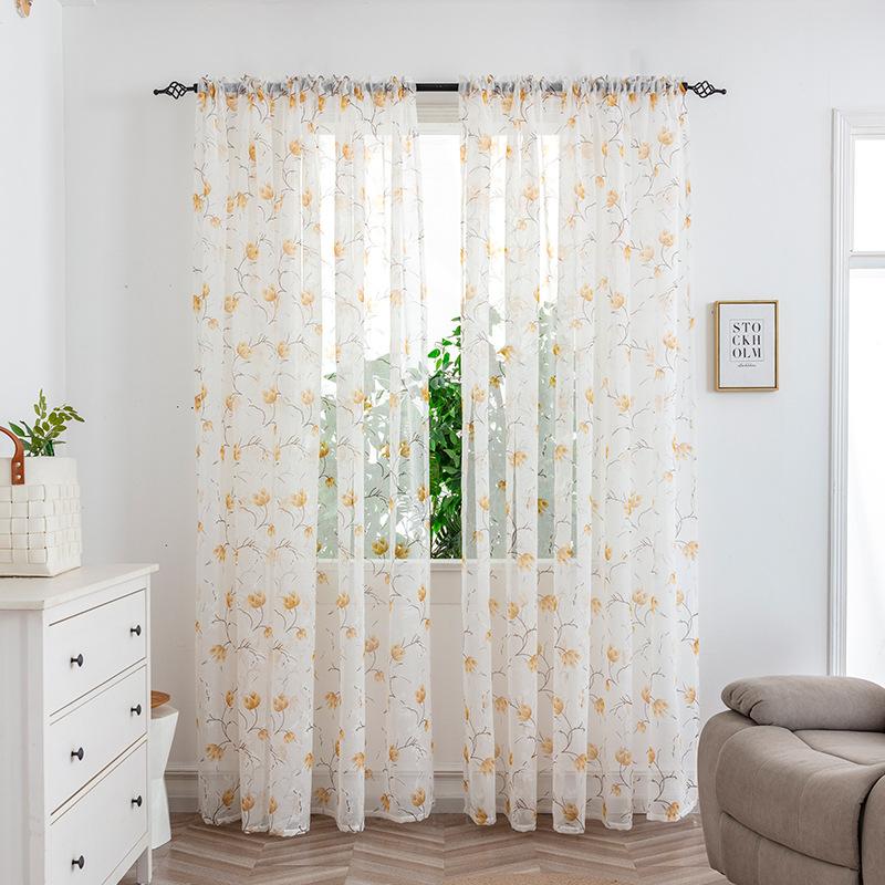 2026 Curtains, Gauze Curtains, Bedroom Translucent Decorative Curtains, Pole Piercing Sheer Curtain