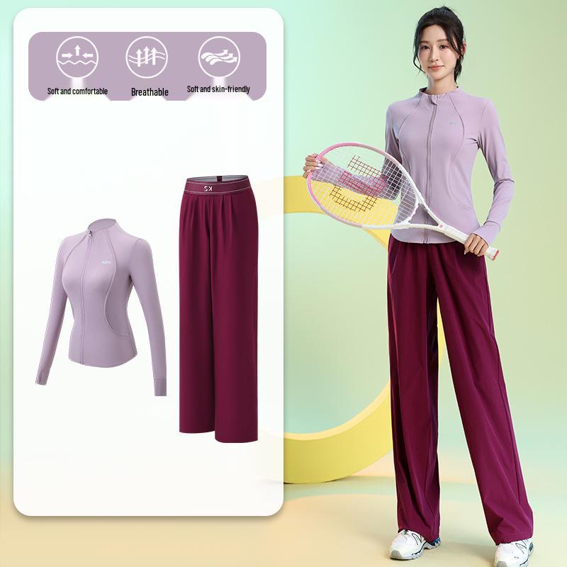 Women's Quick-Dry Long Sleeve Fitness Set for Badminton, Running, and Outdoor Sports - Autumn/Winter Collection