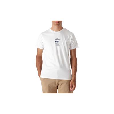 Levis Koszulka z nadrukiem liter luźna z okrągłym dekoltem z krótkim rękawem Męskie T-shirty Biały 22489-0444