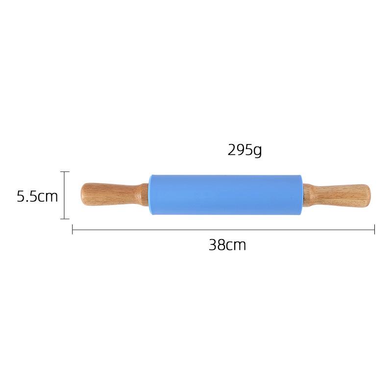 Non-stick silikon kjevle trehåndtak konditordeig melrulle Kjøkken matlaging bakeverktøy for pasta cookies deig