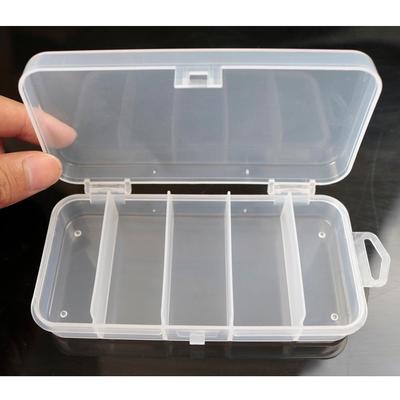 Lure Case Tackle Container Transparent Storage Tool Fishing Tackle Box 5 Compartments Multifunctional Bait Box