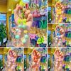 Keychain Macaron Color Heart Flower Beads Design Key Chain Transparent Colorful Pendant Mobile
