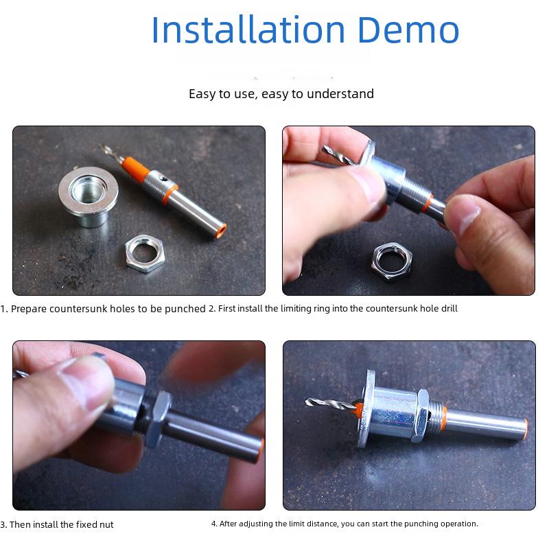 Alloy Countersink Drill Head with Limiter for Woodworking and Screw Installation