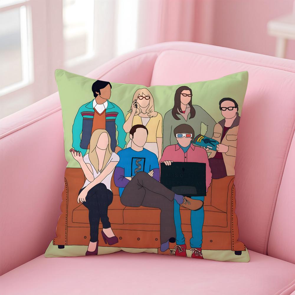 Fashion Geeky Humorous TThe Big Bang Theorys Cushion Cover Pillowcase Short Plush Invisible zipper Room Sofa Cushion Cover