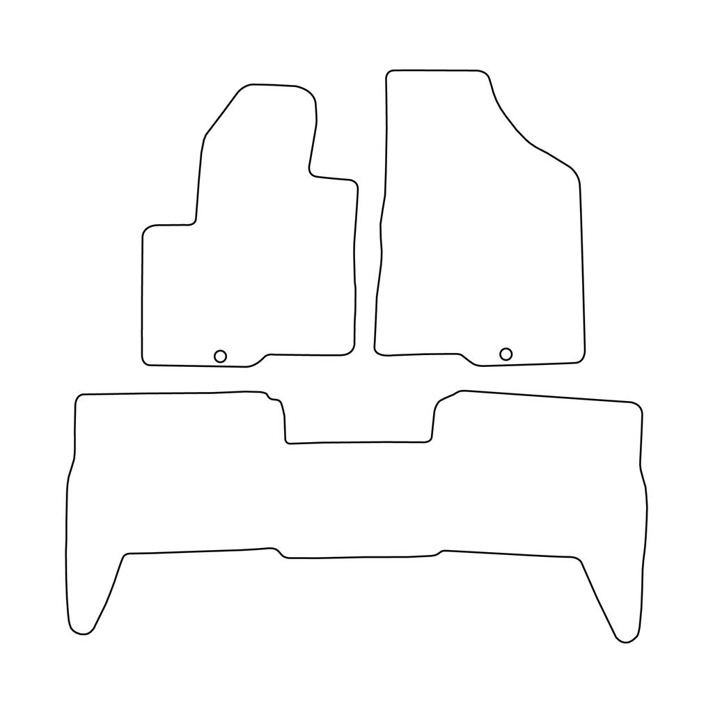 [BLM]HY007 Red - Set of Velour Floor Mats To Fit Hyundai Santa Fe II 2006-2012 - Red Trim