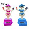 Solar Powered Car Toy Dashboard Decoration, Cute Beach Girl Swing ABS Plastic Decoration Ornament, Couple Style Dancing Figure for Vehicle Interior
