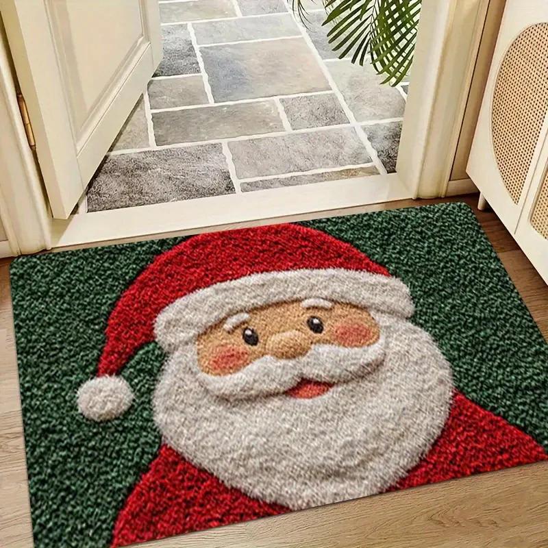 

1pc Cashmere-Like Fluffy Xmas Deer Bath Mat Quick-Dry Welcome Doormat 2025-2026 New Year Gifts 60x40cm