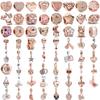 Rose Gold Series Firefly, Key Pendant Bead Suitable For European Original Bracelet Diy Exquisite Jewelry Copper