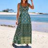 Ladies' floral print summer casual and fashionable sleeveless long dress