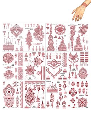 12 PCS Stickers for Hands Arabic, Stickers, Sticker for Women Men Tattoo Stickers for Hands Waterproof Sticker Tattoo Sticker for Arm Band, Hand, B