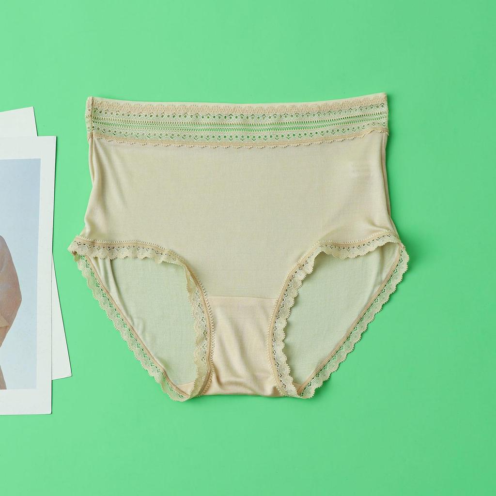 42-Stitch Mulberry Silk Lace Mid-Waist Breathable Boyshorts for Women