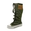 Fashion New Women's Boots Fashion Mid-calf Canvas Boot Breathable Casual Boots Designer Women Pants Tube Stack Boot Student Canvas Boots