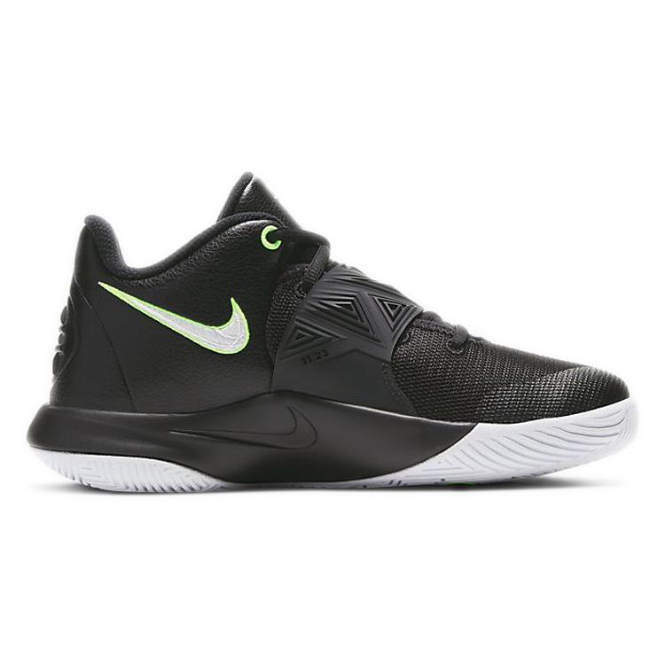 Nike Flytrap 3 Slip Resistant Cushioning Abrasion Resistant Low top Children's Basketball Shoes Black White Green BQ5620-001