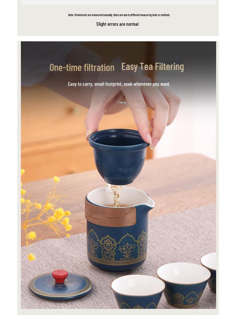 Portable Outdoor Gongfu Tea Set: Quick-Brew Travel Cup with Logo Print - Ideal for Camping and Business Souvenirs
