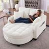 Multifunctional Sofa, 2-in-1 Sofa Bed, Storage Ottoman, Breathable Skin-Friendly Fabric, Eco-Friendly Eucalyptus Wood, Living, Study, Bedrooms, Beige