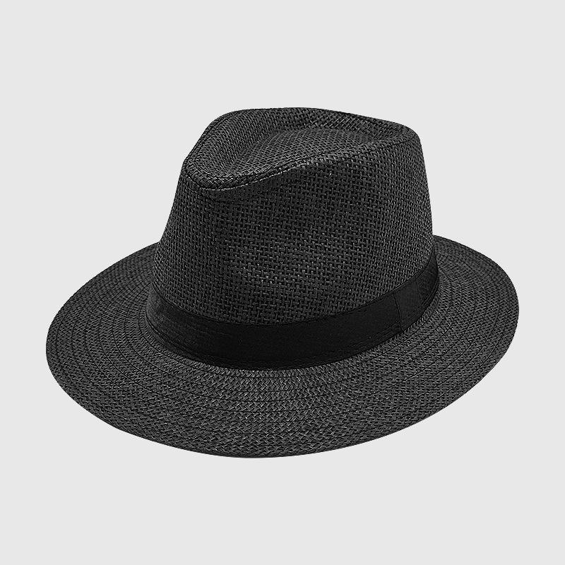 Monofilament grass top hat solid color parent-child papyrus top hat sunshade summer and autumn sunscreen hat outdoor beach straw hat British