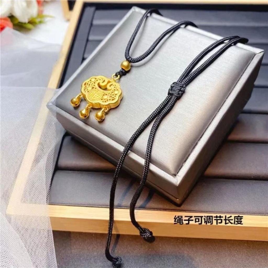 Ruyi Fu-Zeichenschloss-Anhänger, Baby-Mädchen Sicherheits- und Langlebigkeitsschloss, Glockenschloss