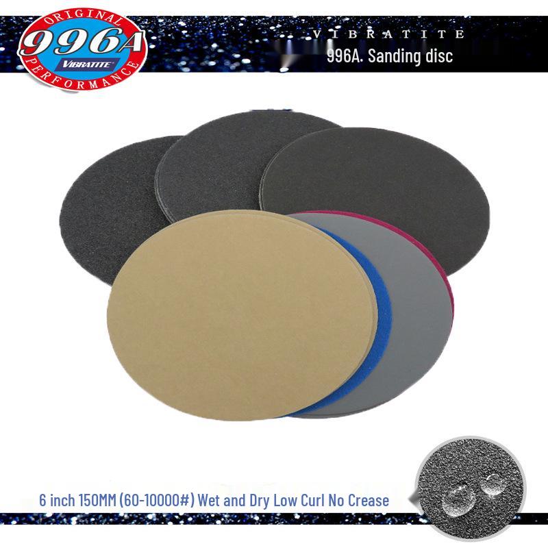 

996A 6 Self-Adhesive Velvet Sanding Disc for Wet/Dry Polishing & Grinding 320 Grit