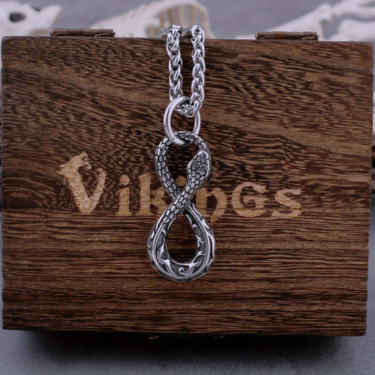 Punk Snake Necklace Men s High End Personalized Size 8 Retro Cool Punk Rock Pendant (No Box)