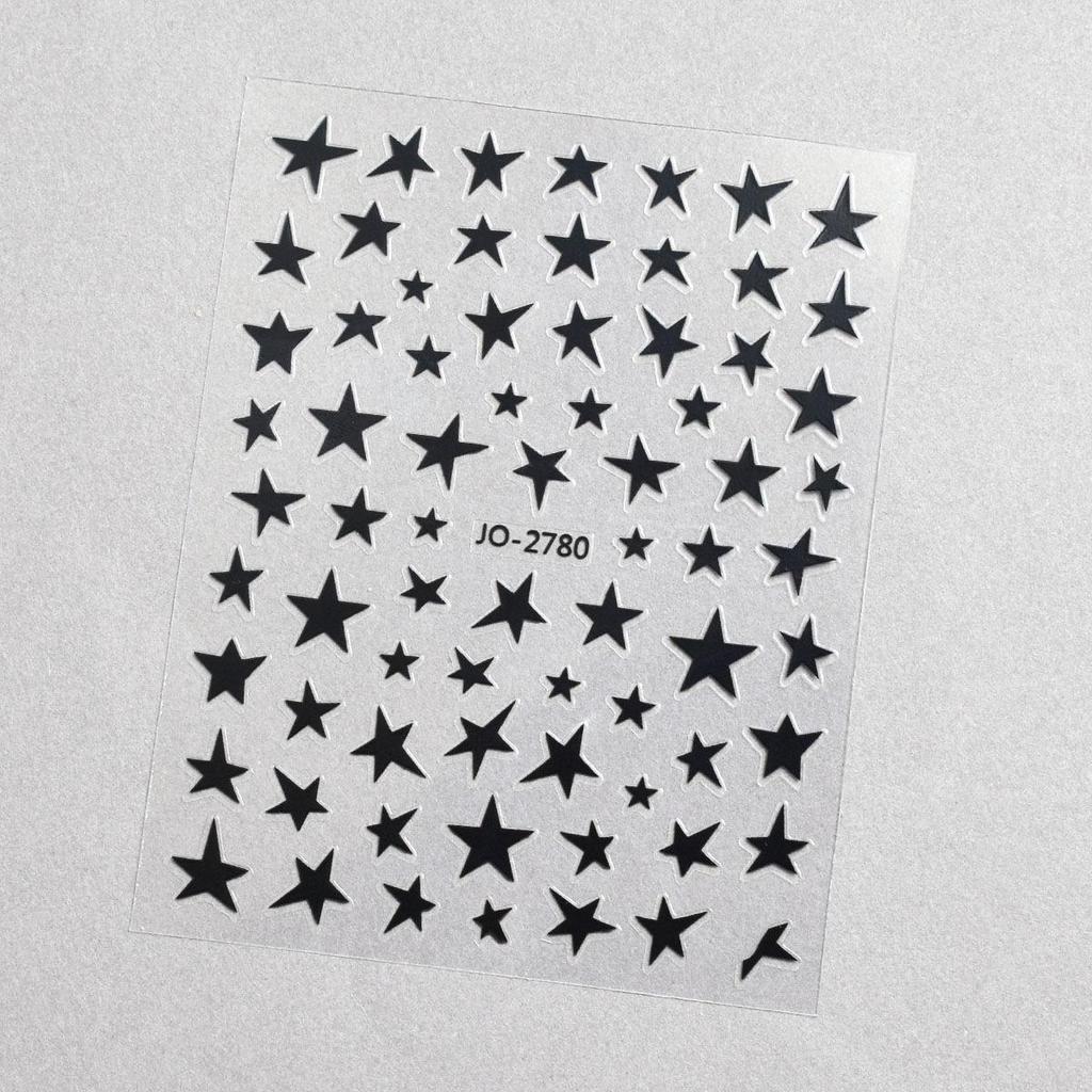 Sweet Cool 3D Five-Pointed Star Nail Art Stickers - Trendy INS & Celebrity Style