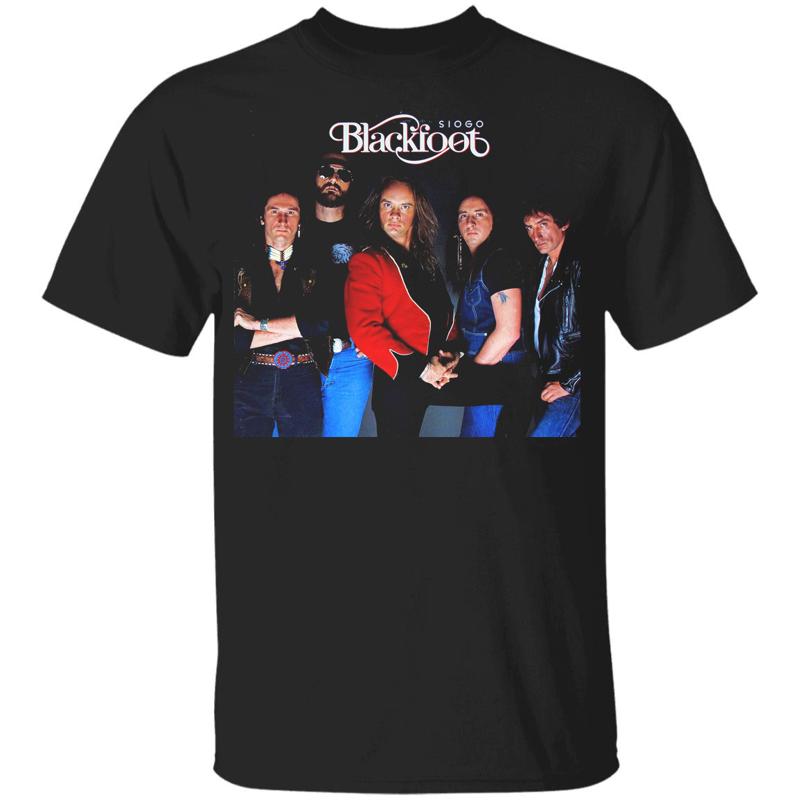 

Blackfoot rock band POSTER T-shirt Black Unisex Tee All sizes - Men s Summer Cotton Graphic Tee S разноцветный
