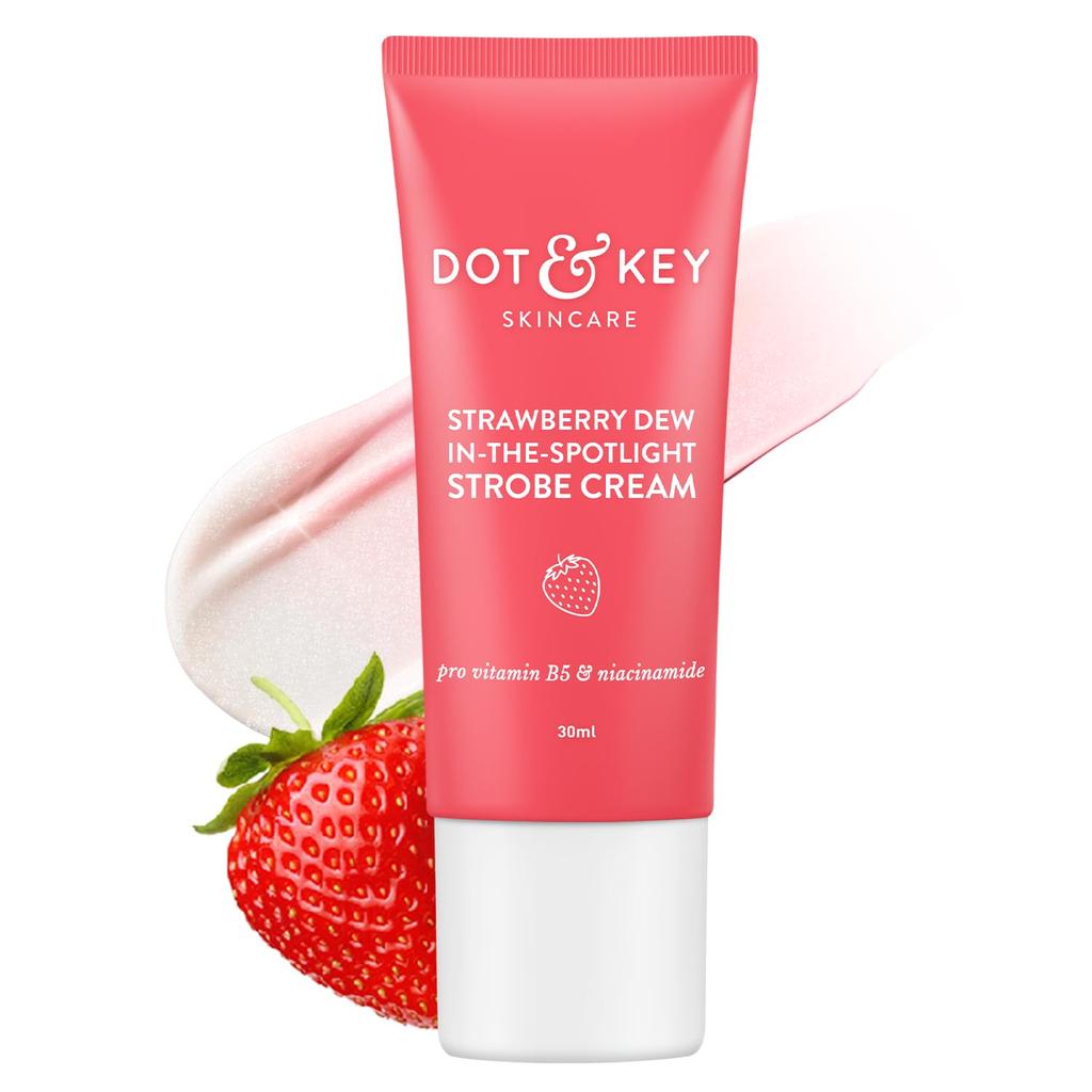 Dot & Key Strawberry Dew Strobe Cream For Face Radiance Moisturizer And Highlighter With Dewy Glazed Glow 30 Ml