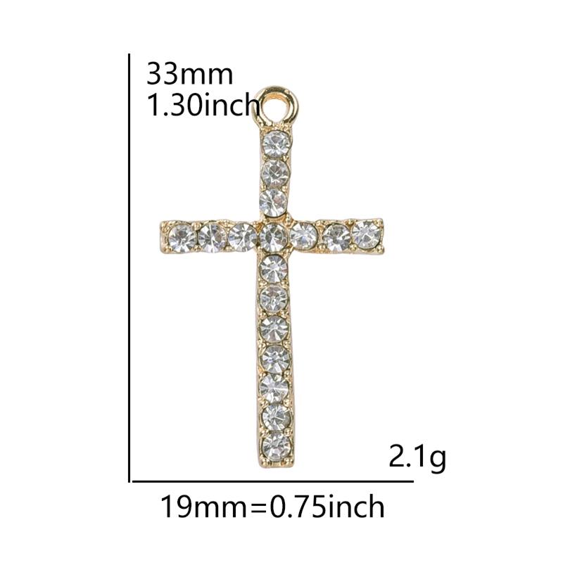5pcs Rhinestone Cross Pendant Charms For Jewelry Making Supplies DIY Necklace Christ Accessories Crystal Charm Handmade Material