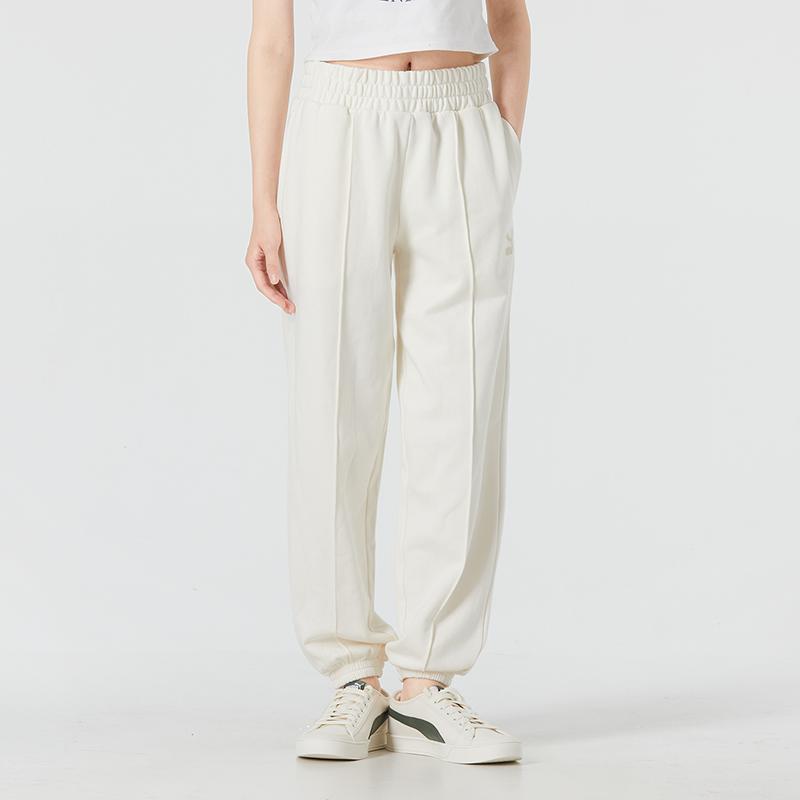 Puma Classics Sweatpants With Solid Logo Women Bottoms White 673628-99