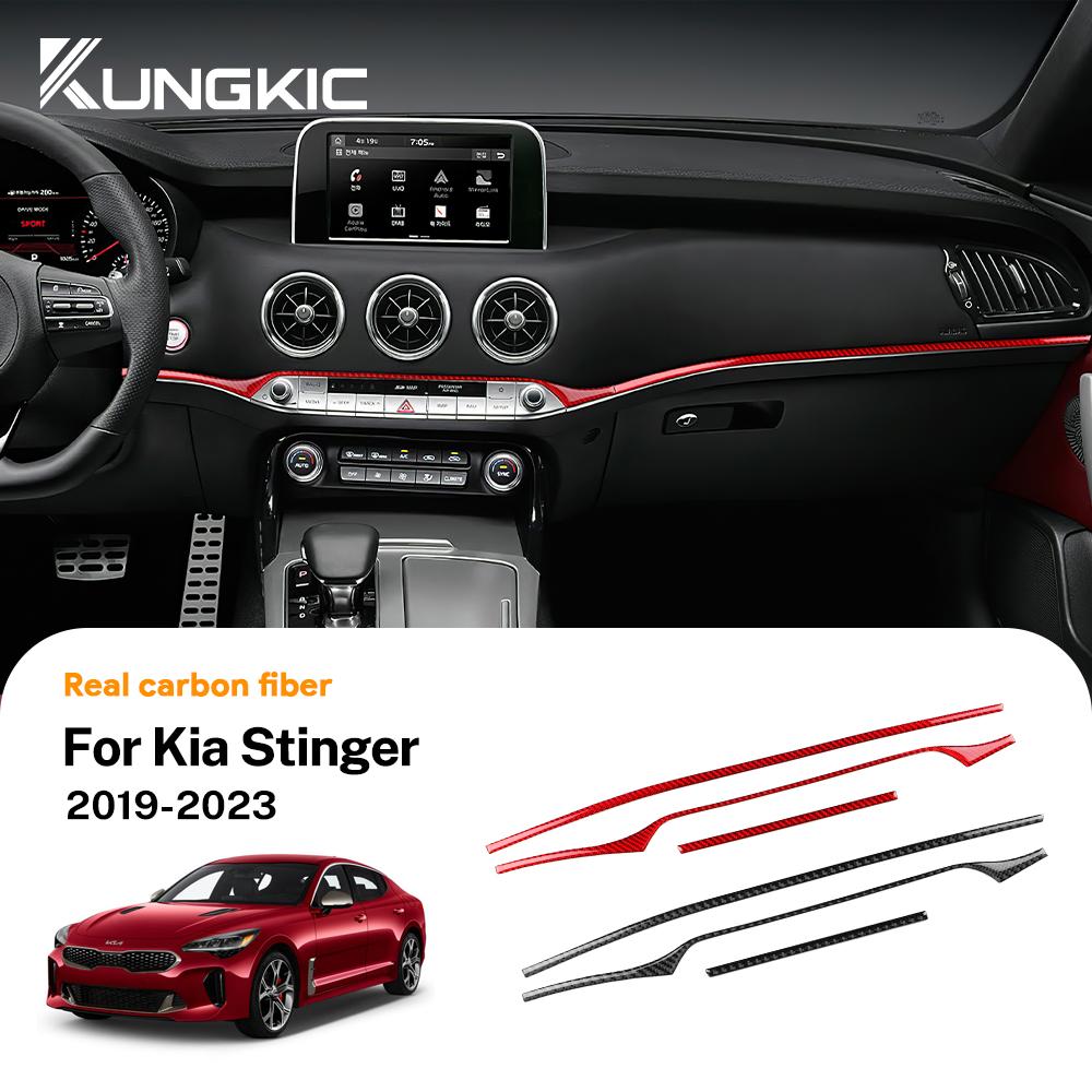 Carbon Fiber Style Interior Sticker for Kia Stinger 2019 2020 2021 2022 2023 LHD RHD Interior Panel